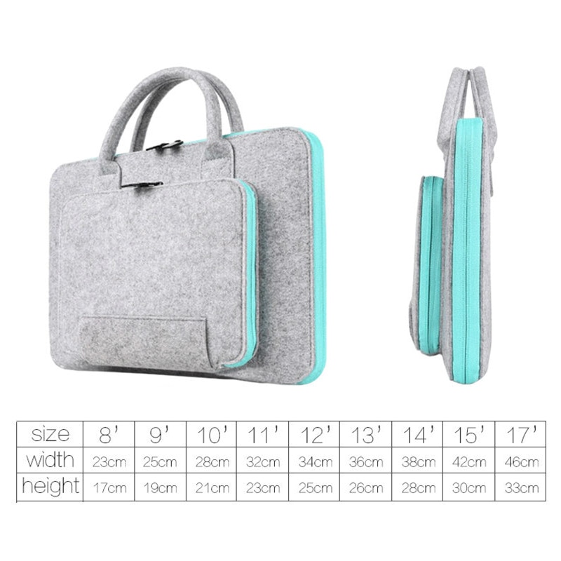 Wool Felt Laptop Bag For Mac 11 13 15 17 Mouse Bags Briefcase for Macbook Air Pro Retina For Lenovo Notebook Sleeve Case