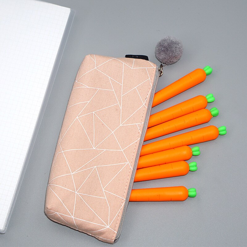 Estuches de lápices conciso Color sólido Bola de piel escuela Oficina pluma caja de papelería para niña lona lápiz bolsa lápiz estuche estojo escola