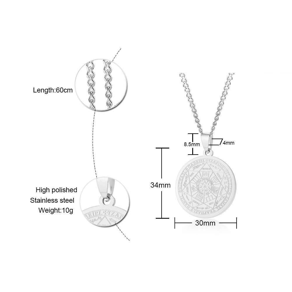 DEFEND US IN BATTLE SAINT MICHAEL MEDAL INSPIRATIONAL PENDANT FOR MEN STAINLESS STEEL SAINT MICHAEL PROTECT US NEKLACE 24INCH: Rhodium Plated