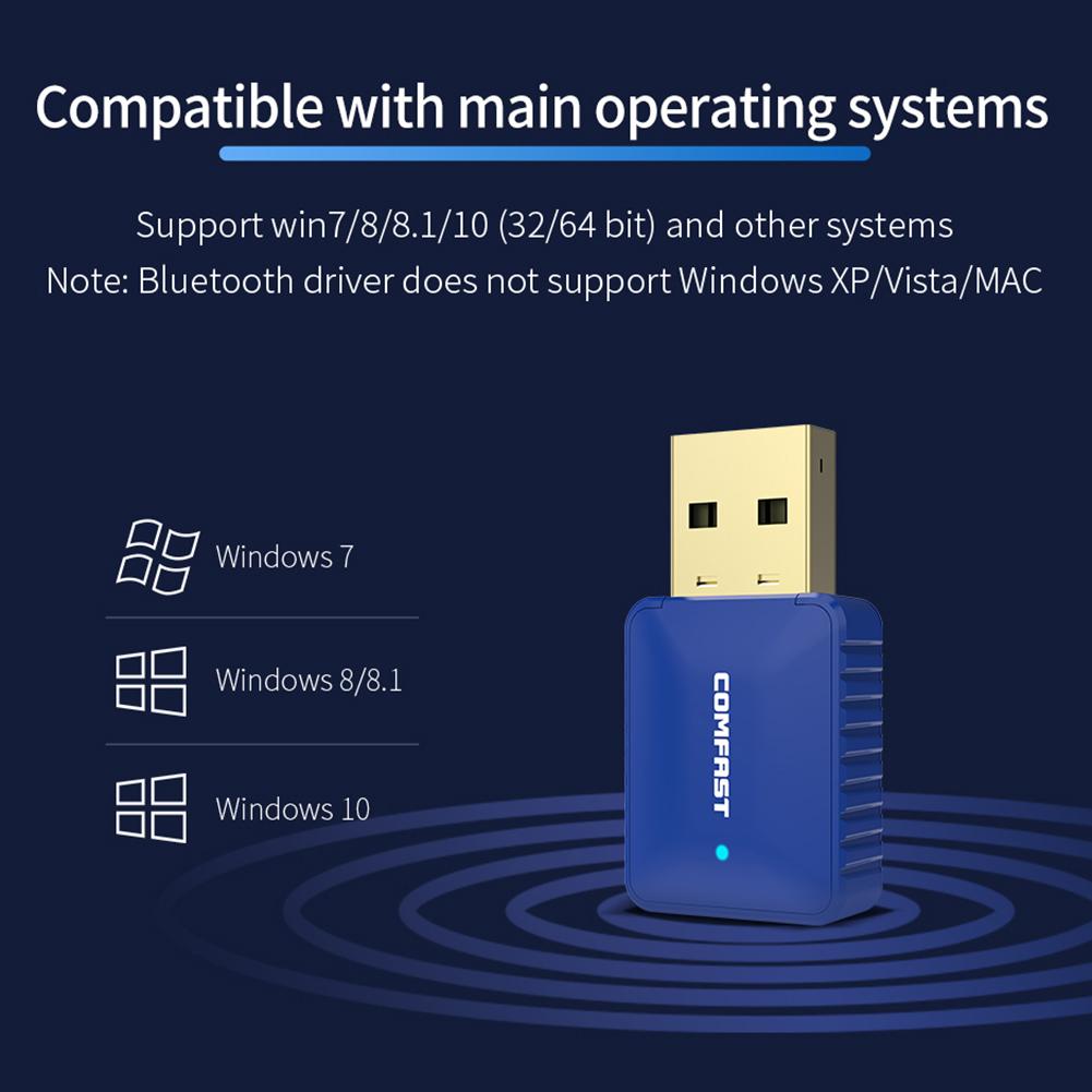 COMFAST BT4.2 double fréquence 650M WiFi + Bluetooth 2 en 1 sans fil carte réseau adaptateur PC carte réseau Bluetooth 4.2 récepteur