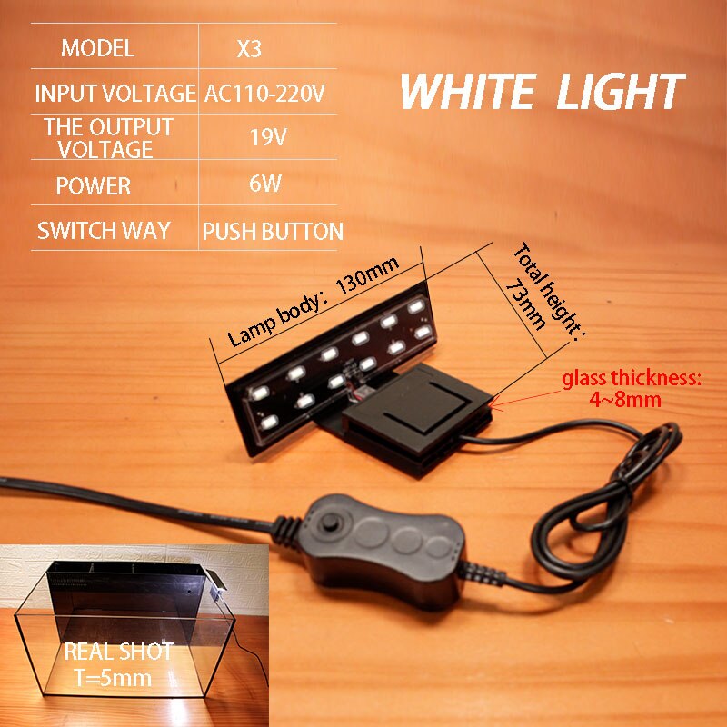 Finether-luz de acuario LED, iluminación para plantas, superfino, 24 peceras brillantes, acuario, agua interior, jardín, plantas domésticas: X3