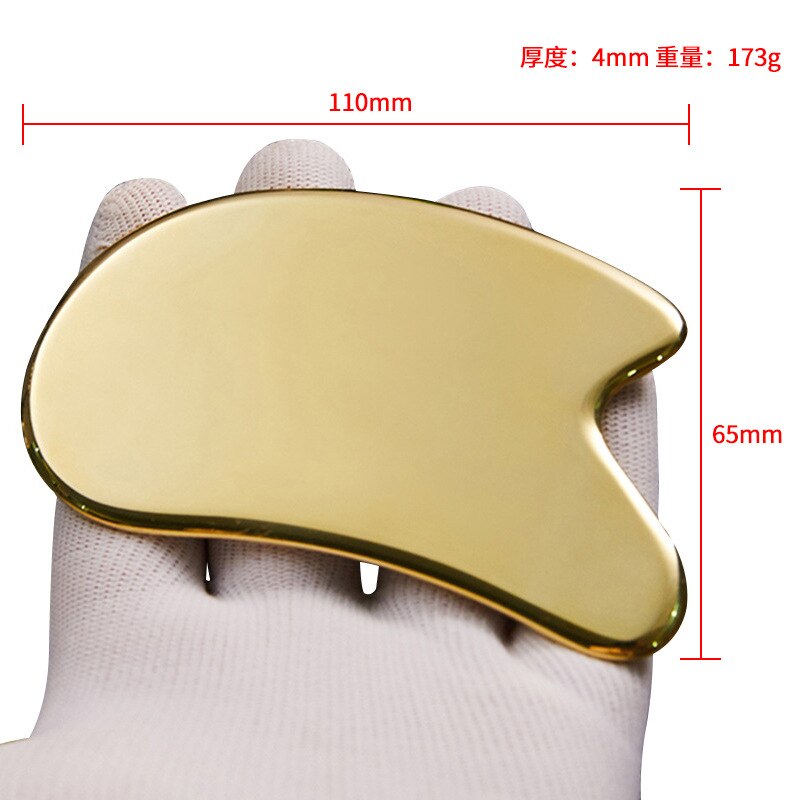 Pure Brass Copper Guasha Board Scraper Neck Body Meridian Scrapping Muscle Relaxing Acupuncture Stimulation Physical Therapy: 1