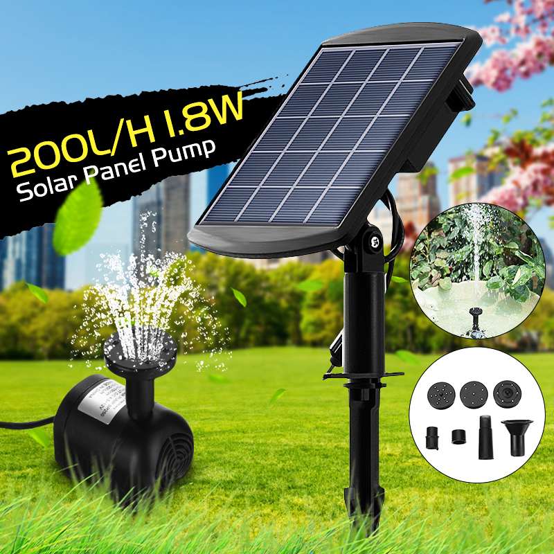 6V 1.8W Solar Panel Water Pump outdoor submersibleGarden Brushless Pond Fountain Pool Water Pump Aquarium Fish Water Pump