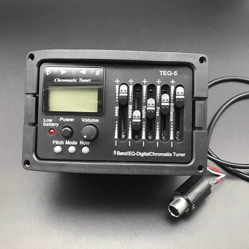 5 Band Acoustic Guitar Preamp EQ Equalizer Classical Acoustic Guitar Amplifier Digital Chromatia Blend Tuner Piezo Pickup: without endpin cover