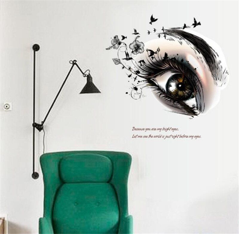 3D Vivid Stylish Simple European Style Eye DIY Wall Stickers For Rooms Wall Decorations Living Room Wall Decals Posters