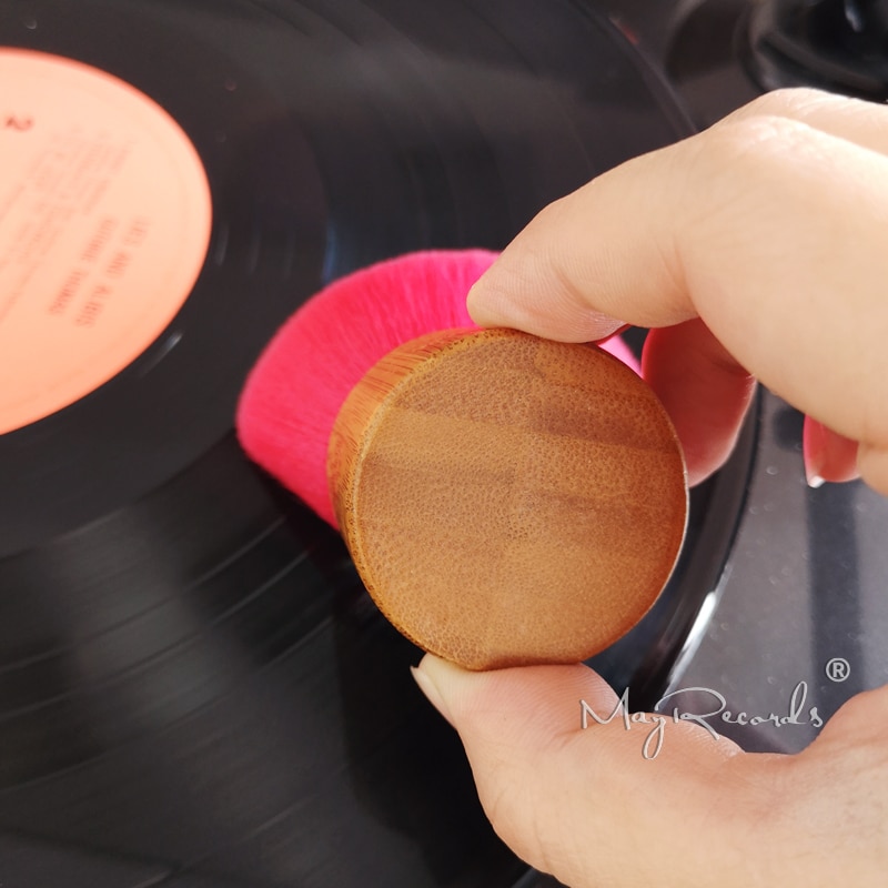Mjuk borste för rengöring av trähandtag för tillbehör till vinyl lp-spelare