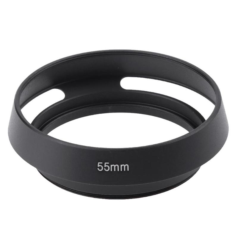 49 Mm 55 Mm 58 Mm 57 Mm Black Metal Vented Gebogen Zonnekap Dslr Camera Mount Voor Leica Canon nikon Lens Adapter