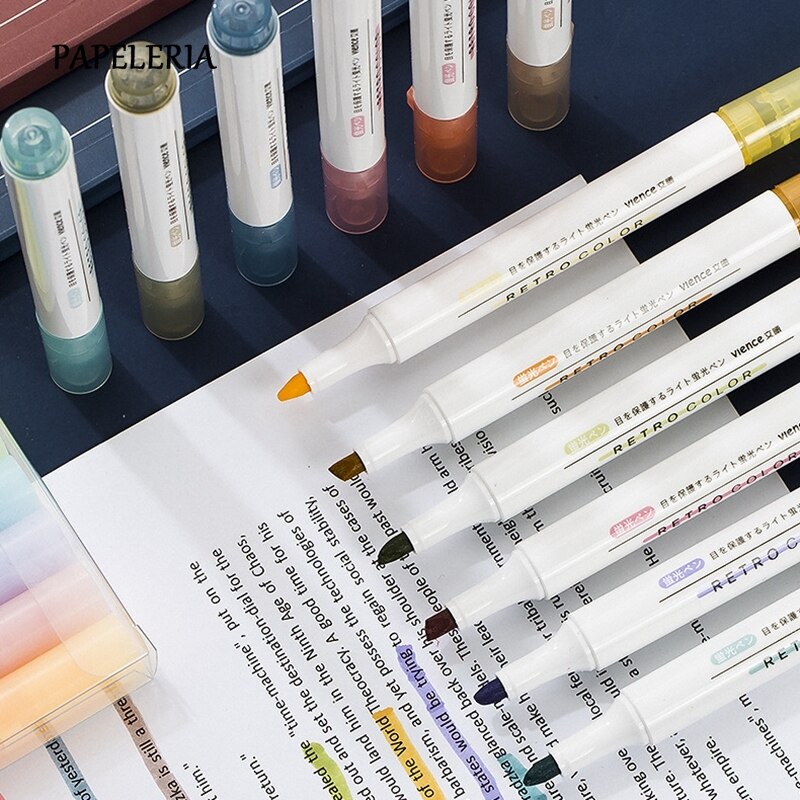 6 Stks/set Creatieve Markeerstift Fluorescerende Potlood Candy Kleur Tekening Graffiti Marker Art Pennen Voor School Kantoorbenodigdheden