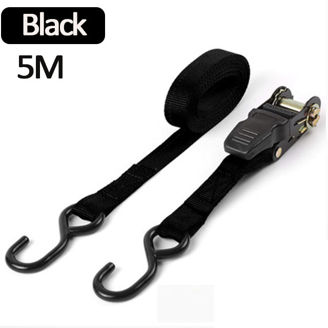 Nuovo 5M Car Motorcycle Cargo Strap Tension Rope Tie Down Strap Strong Ratchet Belt per bagagli Bag Lashing Rope elastic bands: Arancione
