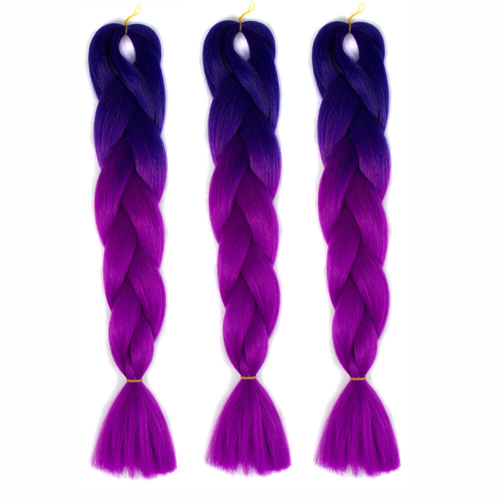 Gradient Ombre Braiding Hair Long Synthetic Jumbo Braid Synthetic Braiding Hair Extensions Ombre Braiding Hair Party Wigs#Y30: P1B/30