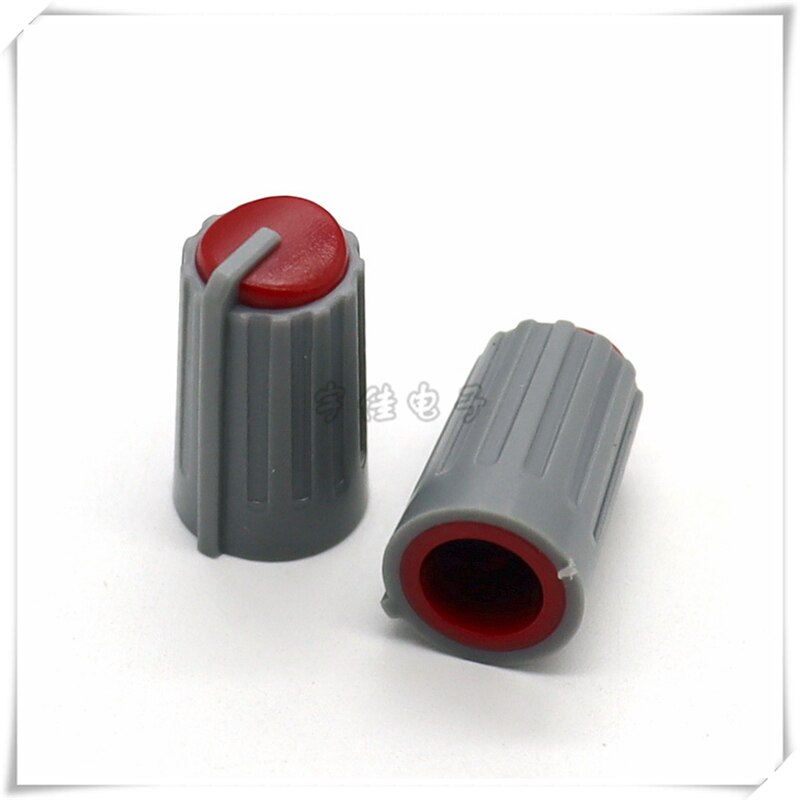 Pommeau de potentiomètre en plastique, demi-arbre 10.5x18MM, encodeur rotatif, bouton de commutation de volume adapté à l'axe D 6MM, 10 pièces: Crimson