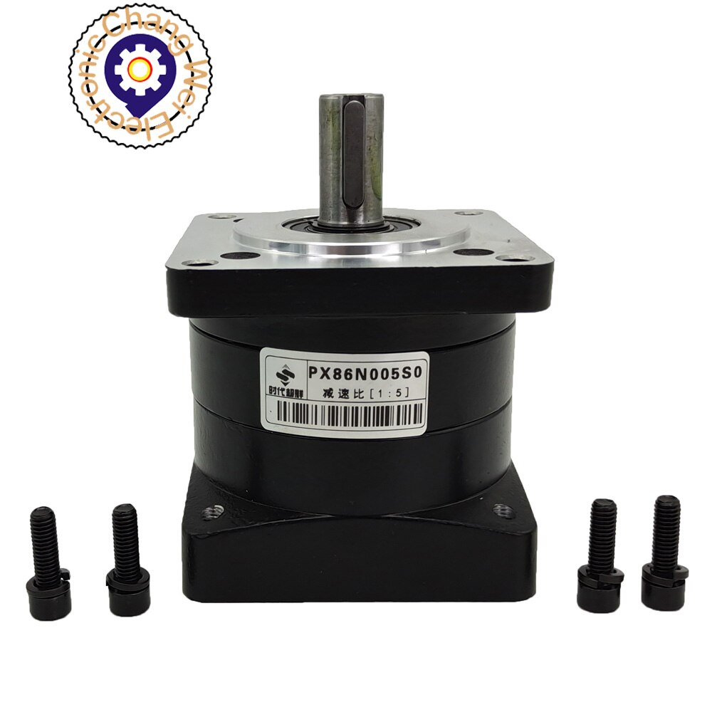 PX86N005S0 Planetary Reducer black planetary reducer + Reduction ratio 1:5 +Flange installation method.