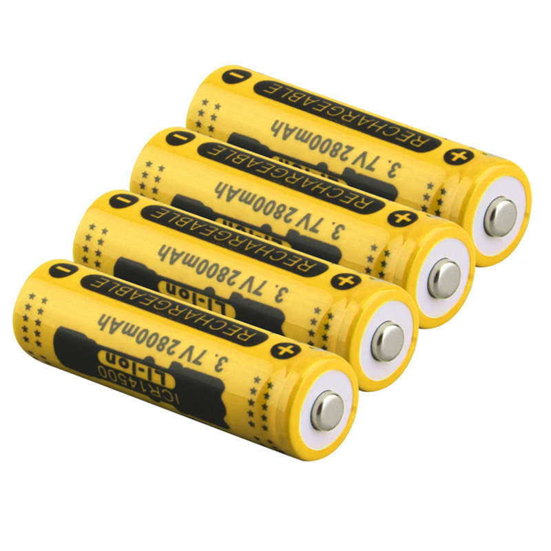 GTF 14500 3.7V 2800mAh Rechargeable Li-ion Battery for LED Flashlight Headlamp 3.7V 2800mAh 14500 Li-ion batteries