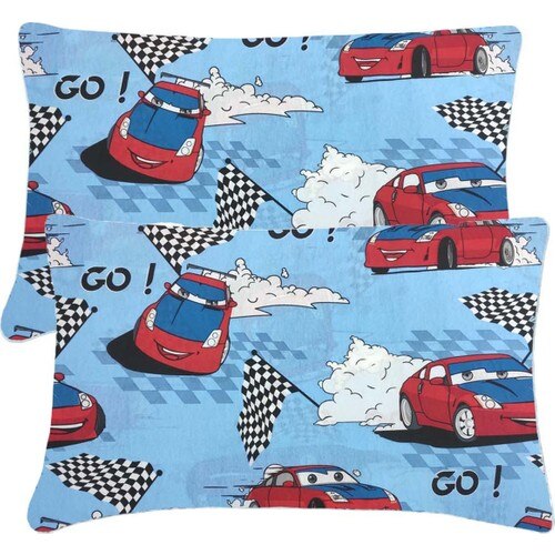 Federa per cuscino in cotone Hanegah 50 X70 cerniera 2 pezzi/auto blu-rossa