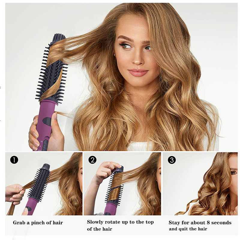 Plancha de pelo 3 en 1, rizador ónico de cerámica, cepillo , herramientas para alisar el cabello, salón de estilismo, rizador antiescaldaduras