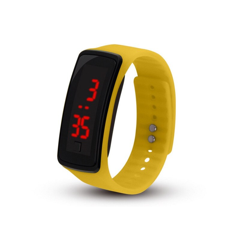 Reloj de pulsera deportivo informal para hombre y mujer, reloj de pulsera electrónico de silicona con Color caramelo para equipo de fitness infantil: Y