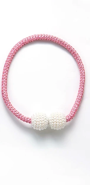 Parel magnetische gordijnclip Gordijnhouders Tie Back Buckle Clips Hangende balgesp Tie Back Gordijn Decor Accessoires: Roze / 55-90cm