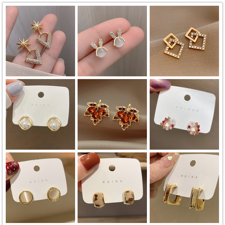 Boucles d'oreilles tendance coréenne pour femmes, – Grandado