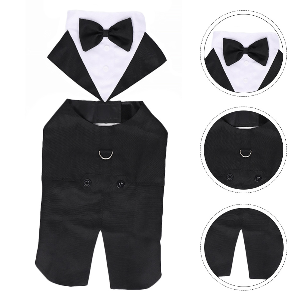 Haustier-Hundekleidung, modisch, Party, Show, formeller Anzug, Krawatte, Schleife, Hemd, Hochzeit, Rauchen, Halloween-Kleid für kleine und große Hunde: L