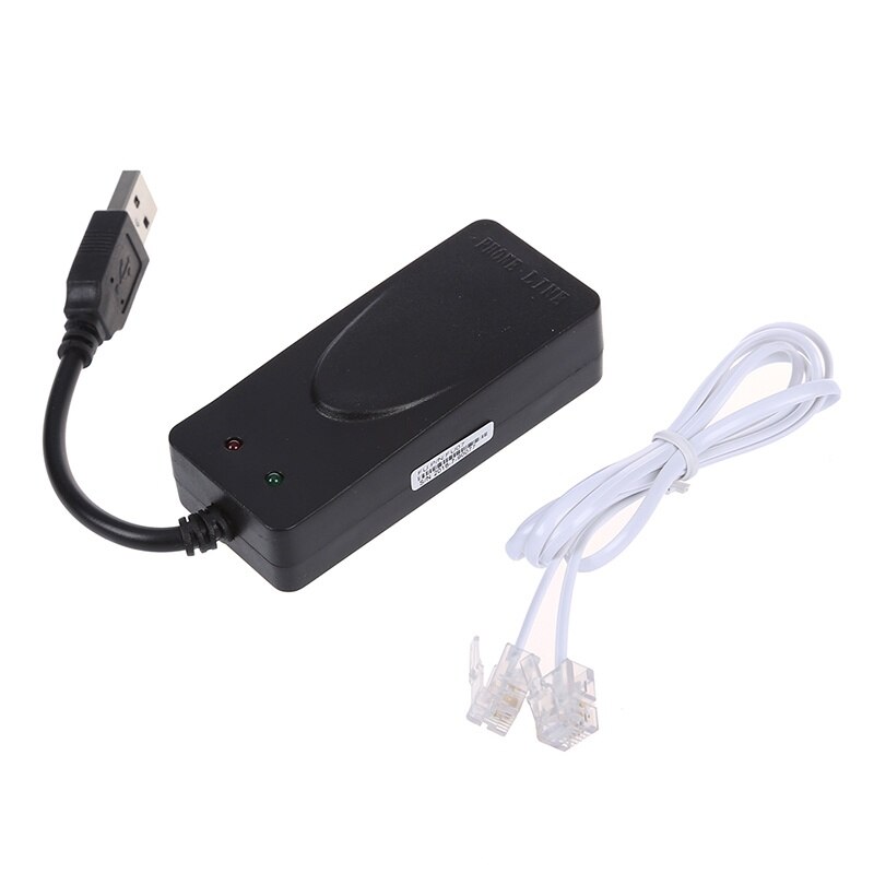 56K Data/Fax Modem With USB Interface Two Jacks, Support Caller ID and Distinctive Ring Detect, Auto Format/Speed Sensing black