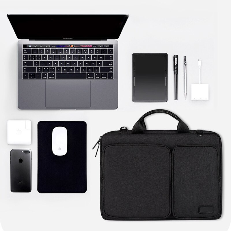 Oyixinger Briefcase Unisex Laptop Bag For Macbook Huawei Pro 13.3-15.6Inch Casual Solid Handbag Portable Business Bags