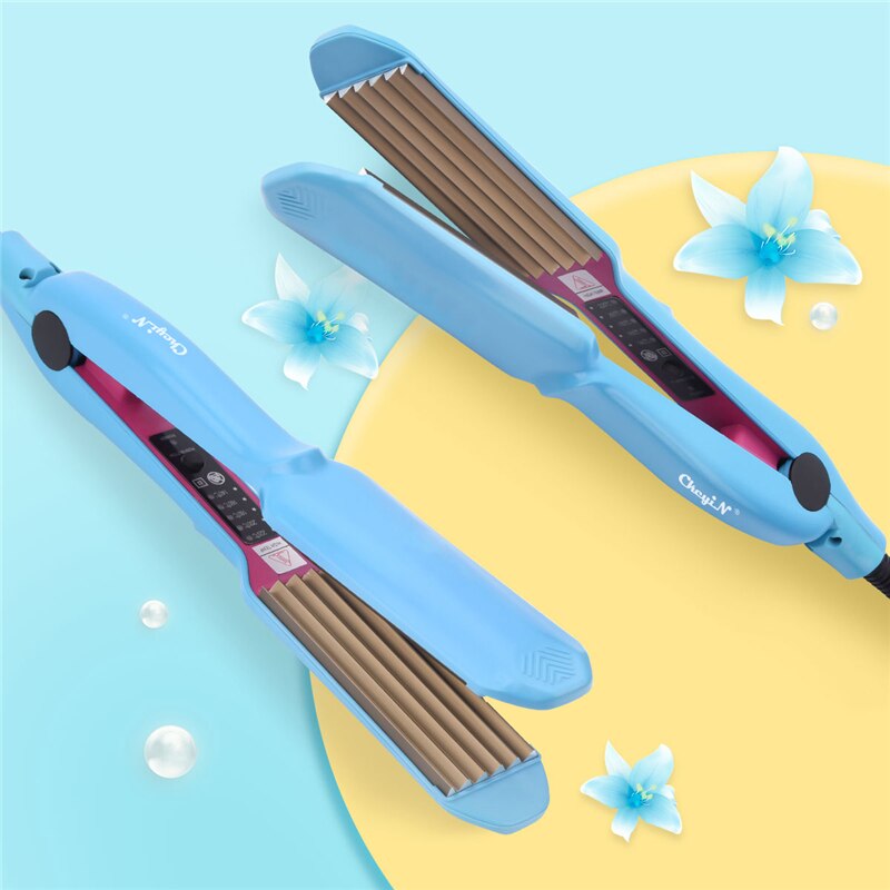 Electronic Hair Wave Iron Titanium Waver Hair Crimper Corn Plate Hair Straightener Straightening Corrugated Iron Styling Tools