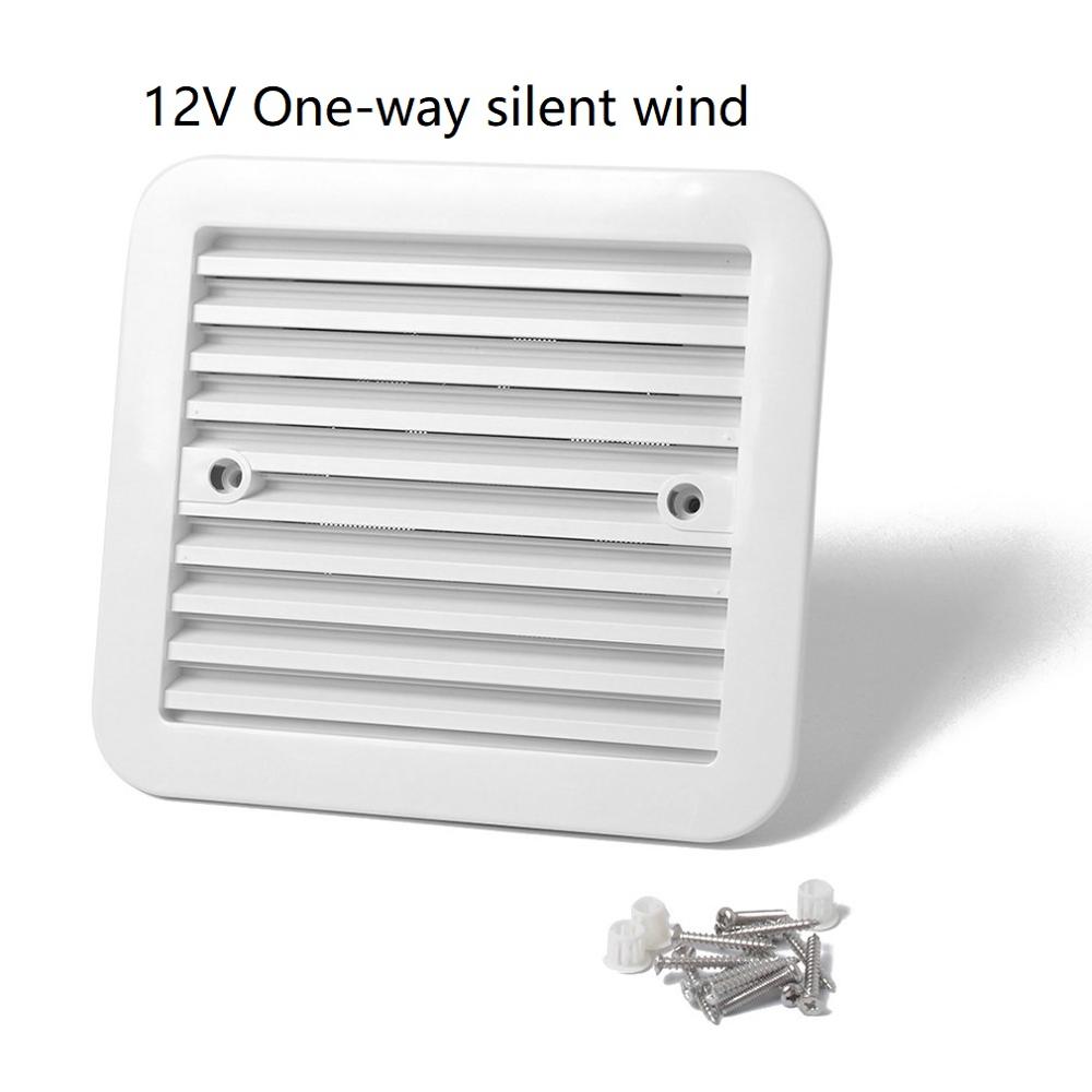 For RV/trailer Exhaust Fan Plastic Cooling Waterproof 12V/24V Rv Trailer Caravan Side Air Vent Ventilation Blade Fan White 1 Set: 12V One-way silent