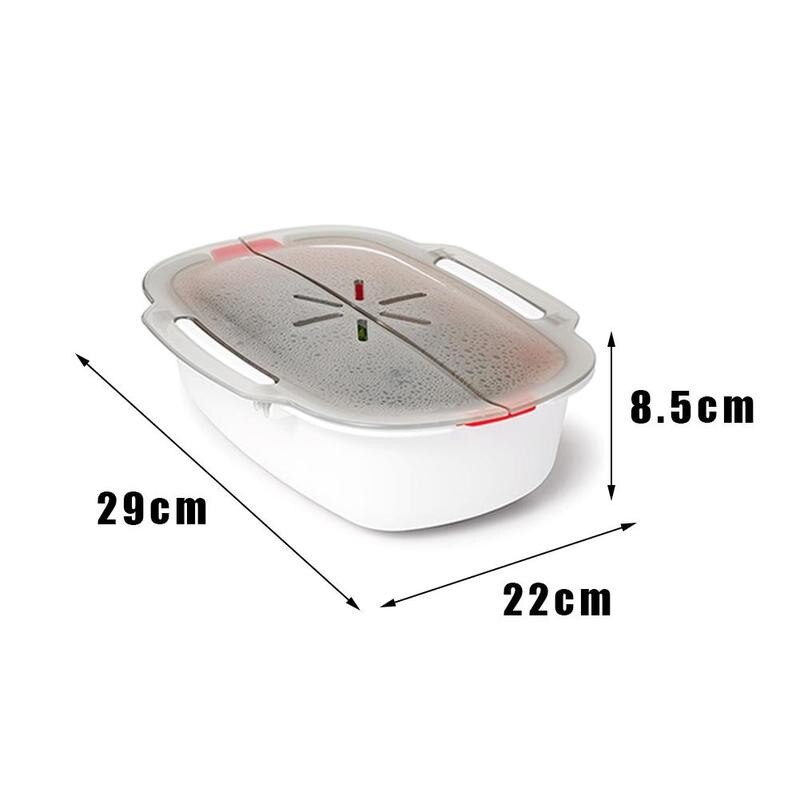 Microwave Steamer Food Grade PP Steaming Dish Microwave Oven Steamer Basket Fish Meat Vegetables Food Steamer Kitchen Cookware