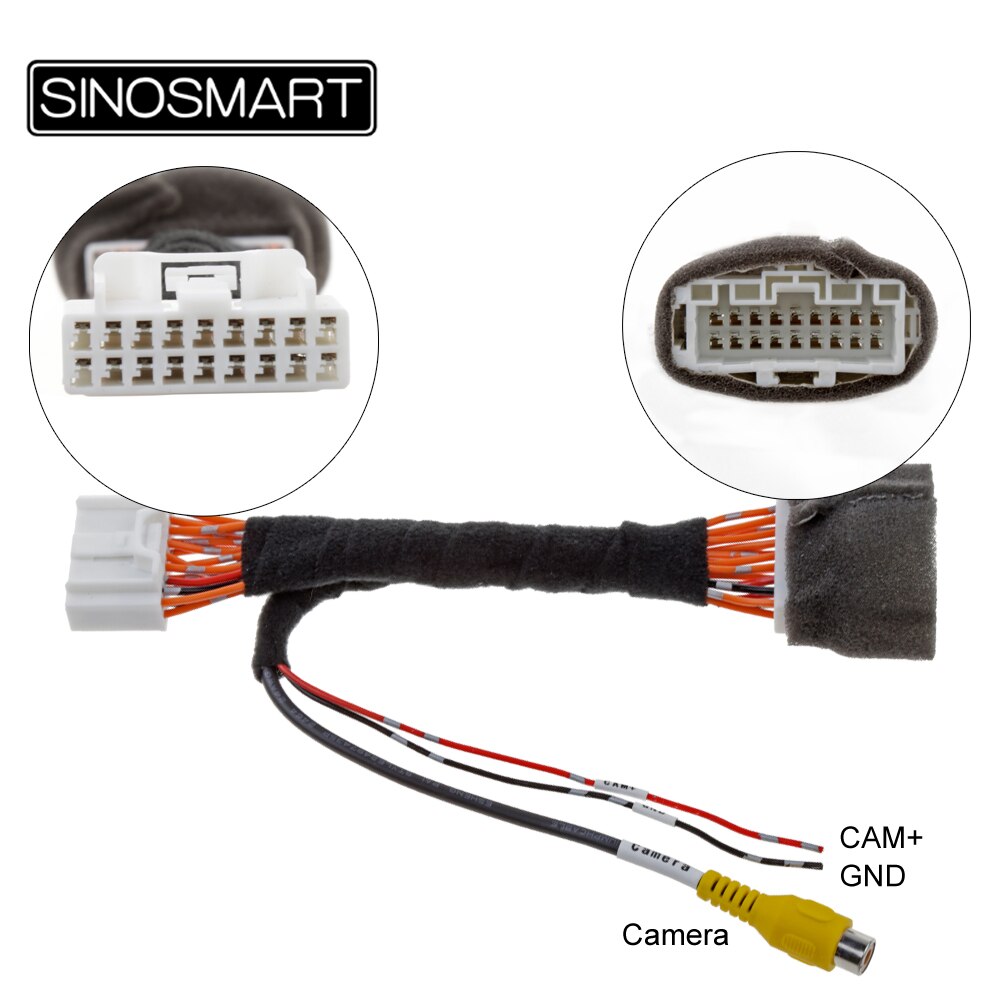 SINOSMART C18 Connection Cable for Mazda CX-3 CX3 Reversing Camera to OEM Monitor without Damaging the Car Wiring