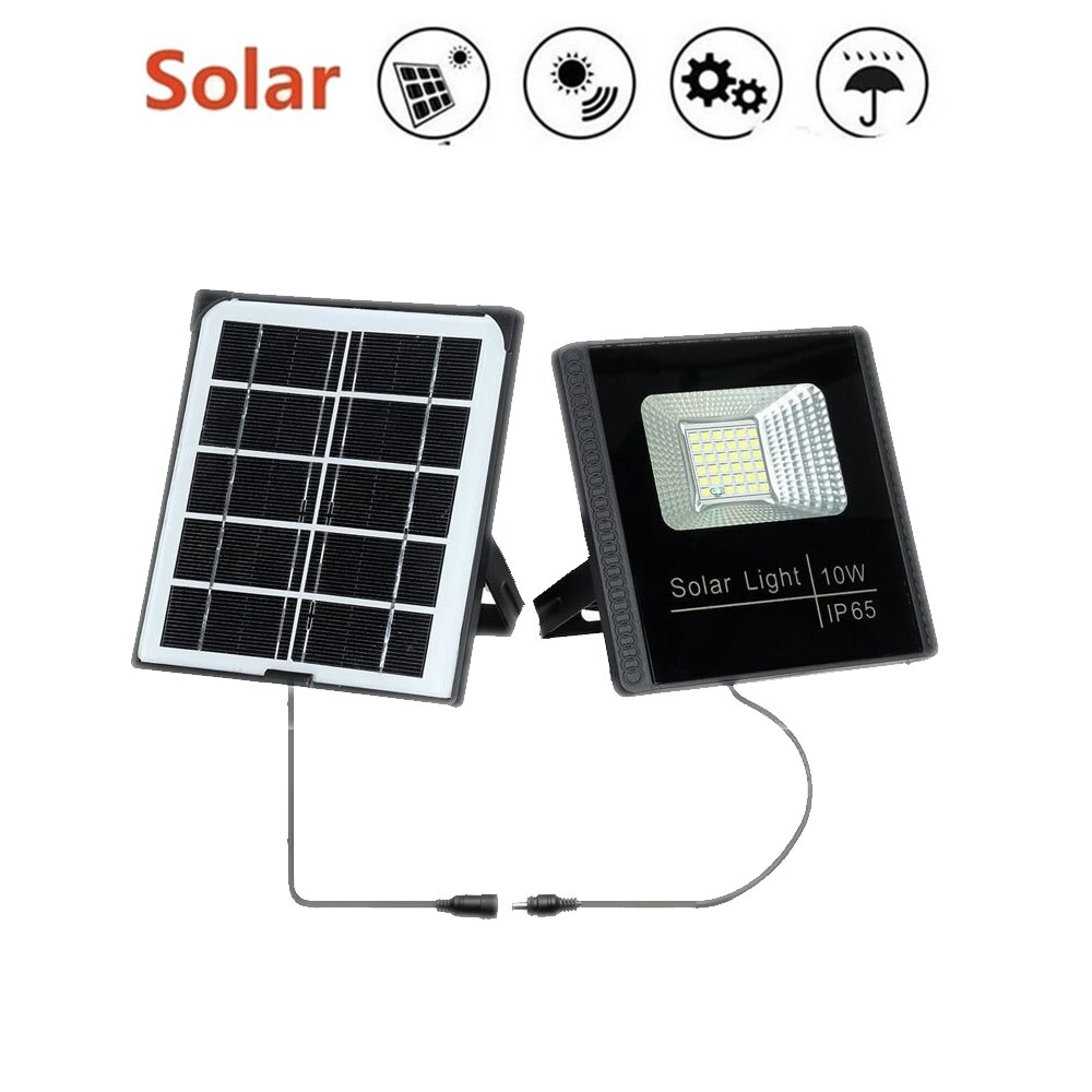 Led-tuinverlichting op zonne-energie, buitenverlichting op zonne-energie, waterdicht,  ip66 zonne-beveiligingslampen, schijnwerpers, afzonderlijk paneel voor binnen