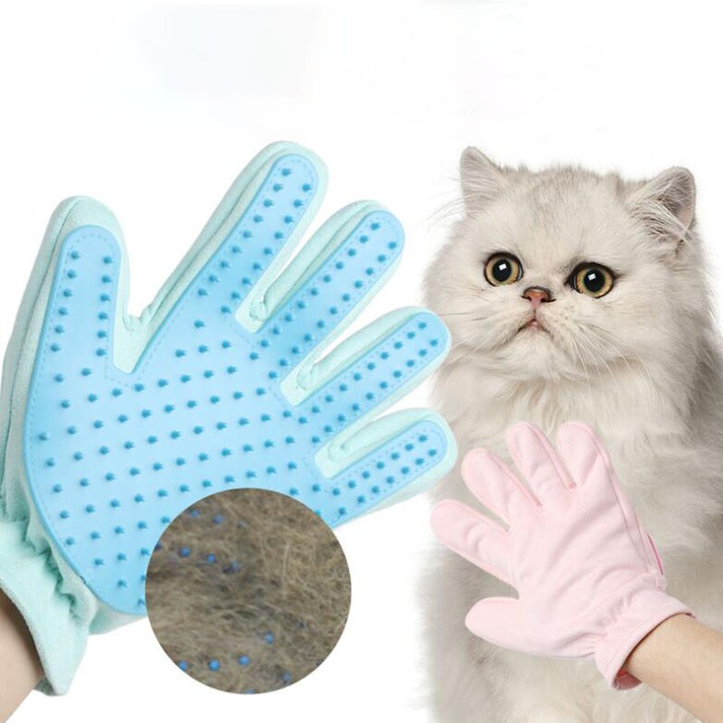 Roze Blauw Huisdier Haar Kammen Handschoenen Siliconen Pet Grooming Accessoires Hond Kat Borstel Handschoenen Kammen Gereedschap