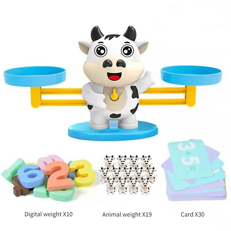 Balance Math Game Educational Toys STEM Learning Material Counting Toys - Fun Scale Balancing Toy Set for 3 + Years Old: Balance Cow