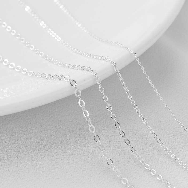Chaîne croisée plaquée argent 925, 1 mètre, pour la fabrication de bijoux, bricolage, collier, boucles d&#39;oreilles, Bracelets, bobine de chaîne