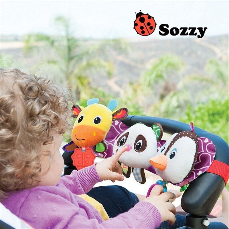 Sozzy Melodie Muziek Licht Baby Speelgoed Geluid Rammelaars Kinderen Opknoping Kinderwagens Auto Ring Herten Panda Pinguïn Bed Seat Bijtringen Speelgoed