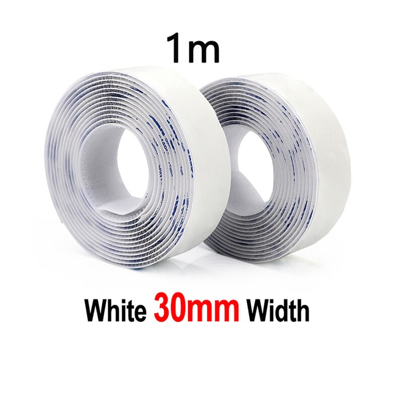 1M Dubbelzijdig Plakken Kabelbinders Sterke Zelfklevende Klittenbandsluiting Tape Nylon Sticker Plakband strip Fastener: White