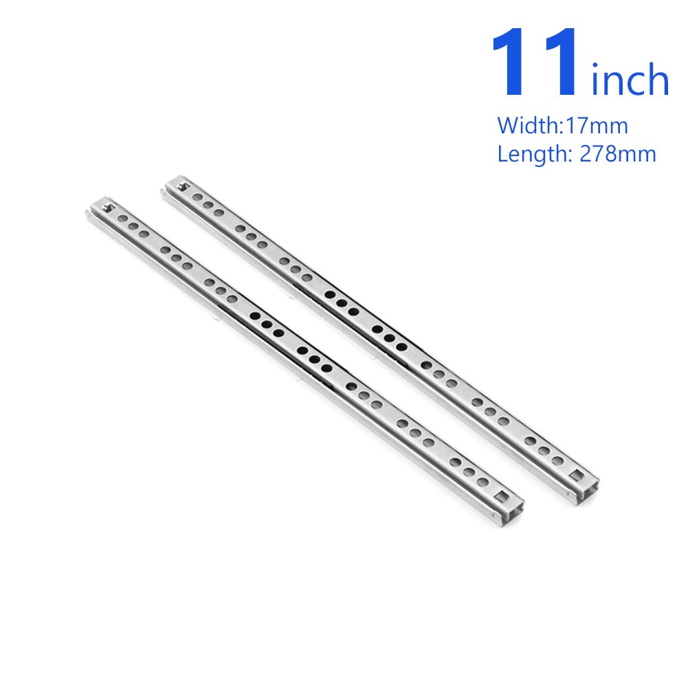 17Mm Breed Micro Gids Staal Bal 2 Stukken Staal Bal 2 Fold Bal Slide Kasten Lade Stalen Bal Slide lade Kast Slides: 278mm