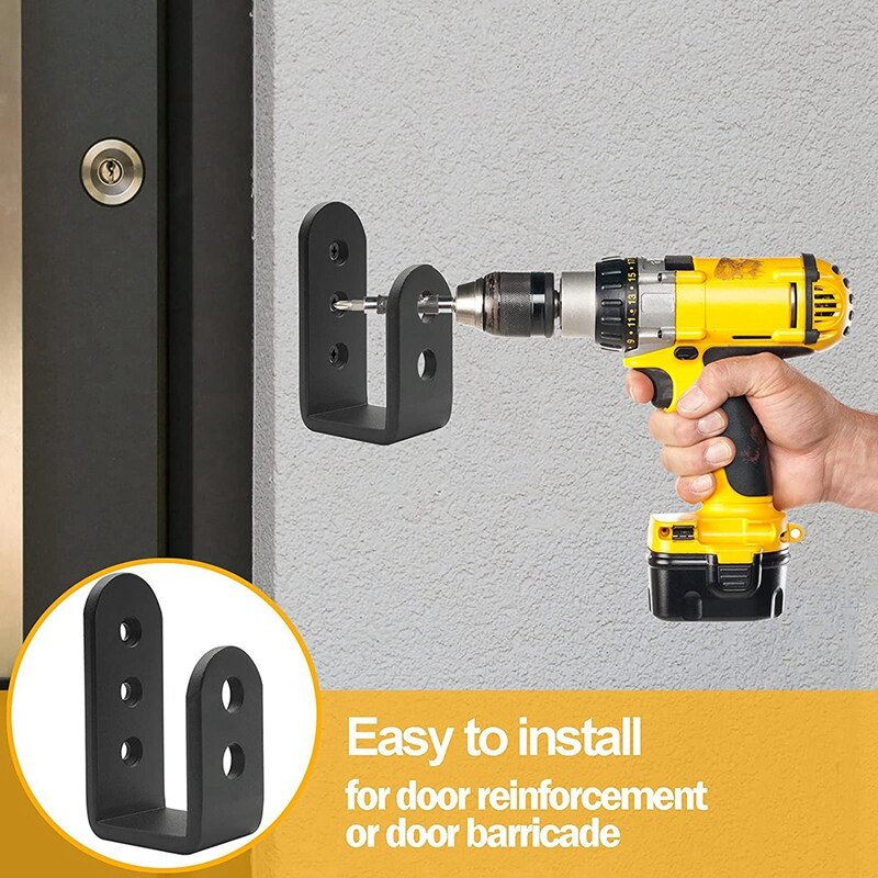 2 Pack Tür Barrikade U Klammern offen Bar Sicherheit Tür Klammern für Haus, Garage Tür Verstärkung Passt 2X4 Bretter