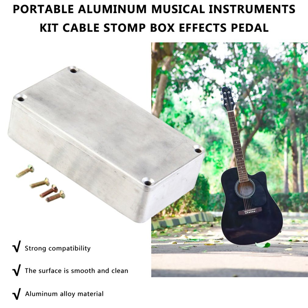 Portable Aluminum Musical Instruments Kit Cable Stomp Box Effects Pedal Enclosure For Guitar Effect Style Cases Holder