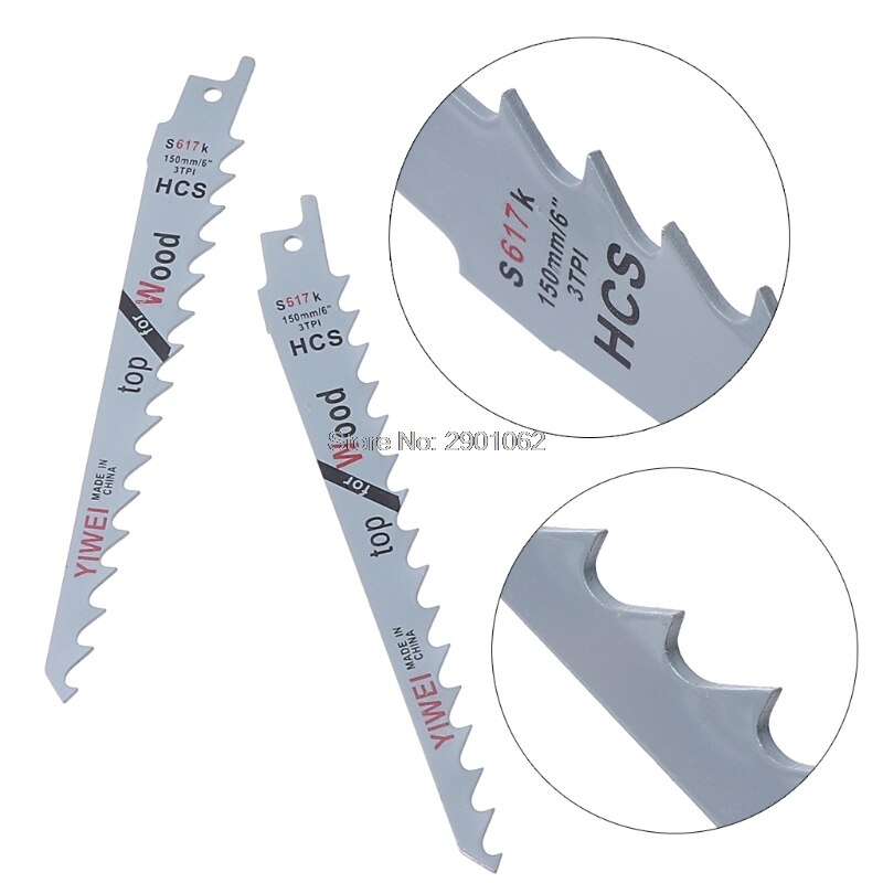 2Pcs 6" Blades Reciprocating Saw Sharp S617K Extra Sabre Pruning For Wood Safety AP16