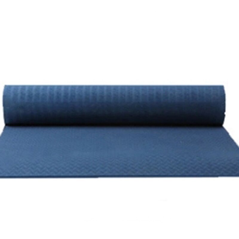 TPE Yoga Mat with Position Line Double-sided non-slip Carpet Mat For Beginner Environmental Fitness Gymnastics Mats 1830*610*6m: Deep Blue