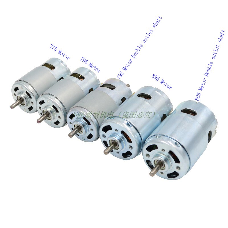 Moteur 775/moteur 795/moteur 895/moteur haute puissance cc/12-24V, couple élevé/haute vitesse/scie de Table de paysage/moteur à Double arbre