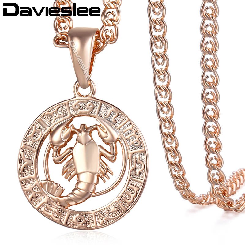 Davieslee Womens Kanker Sterrenbeeld Hanger 585 Rose Gold Sterrenbeeld Hanger Ketting Voor Vrouw Sieraden DGP180: GP180 20inch Chain