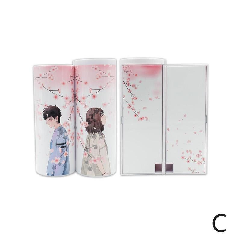 1pcs Multi-function Pencil Case Pencil Box Calculator Pen Mirror Whiteboard Reusable Erasable With Stationery Pen Y2P7: C