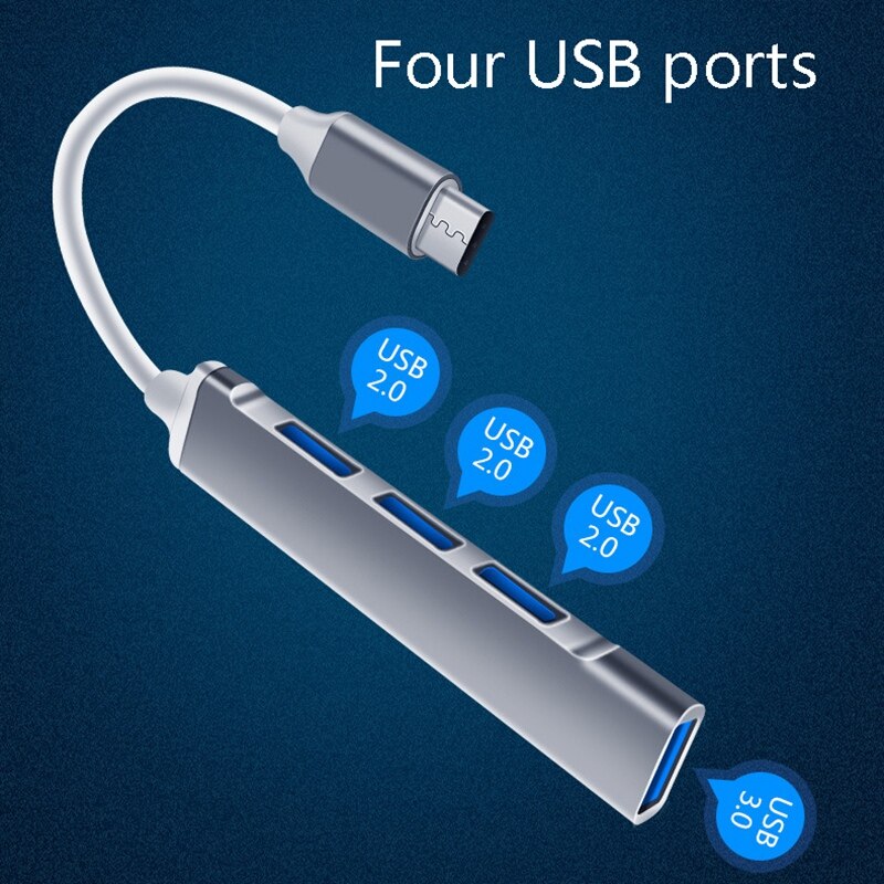 USB C HUB tipo C estación de acoplamiento Multi 4 Puerto divisor para Lenovo Xiaomi Pro Air Pc ordenador portátil