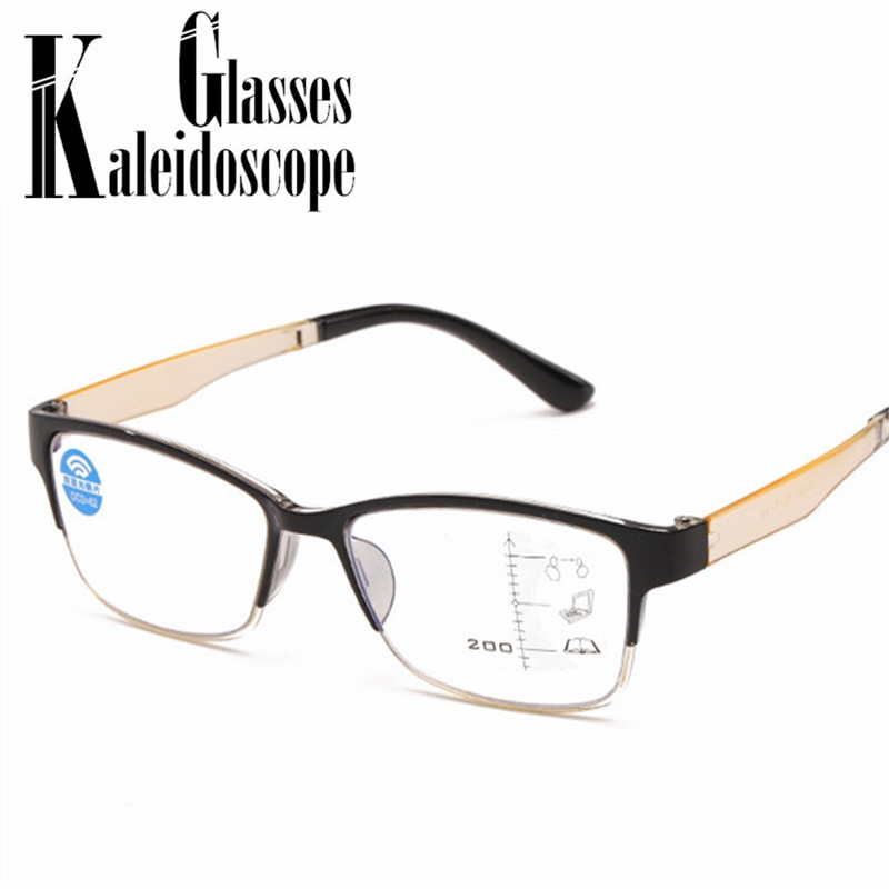 Progressive Multifocal Reading Glasses Women Men Anti Blue-ray Hyperopia Glasses Near Far Sight Diopter +1.0 1.5 2.0 2.5 3.0 3.5