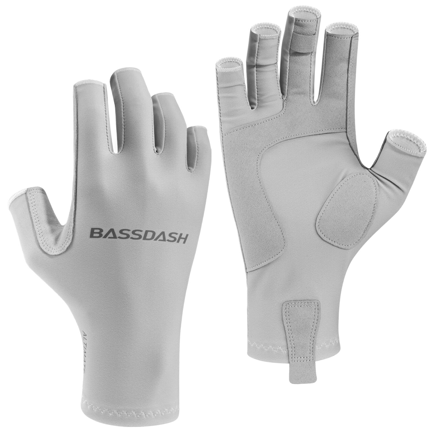 Bassdash ALTIMATE UPF 50+ Women’s Fishing Gloves UV Sun Protection Fingerless Gloves for Kayaking Paddling Hiking Cycling: Pure Grey / XS