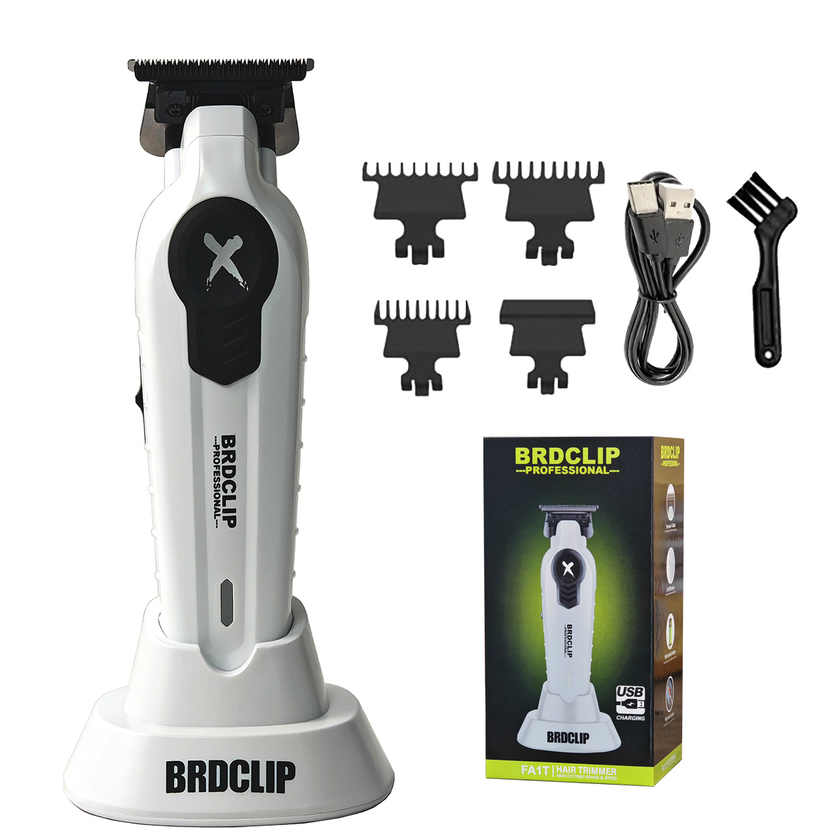 BRDCLIP Hair Trimmer Rechargeable Barber Clippers Hair Cutting Machine Charging Base Trimmer for Men BRD-FA1C FA1T: Orange
