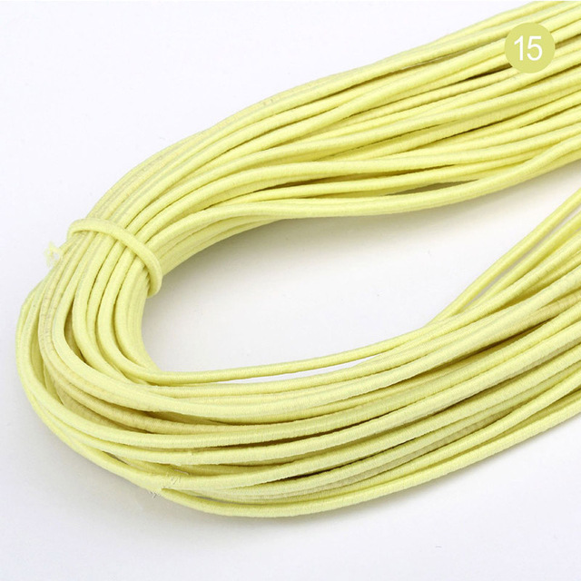 2mm Kleurrijke Hoogwaardige Ronde Elastische Band Ronde Elastische Touw Rubber Band Elastische Lijn DIY Naaien Accessoires 5yards: yellow