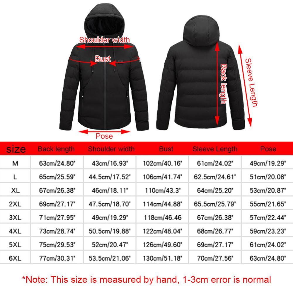 Heating Jacket Vest 9 Zone Heater Dual Control USB Jacket Heated Thick Camping Tourism Thermal Jacket