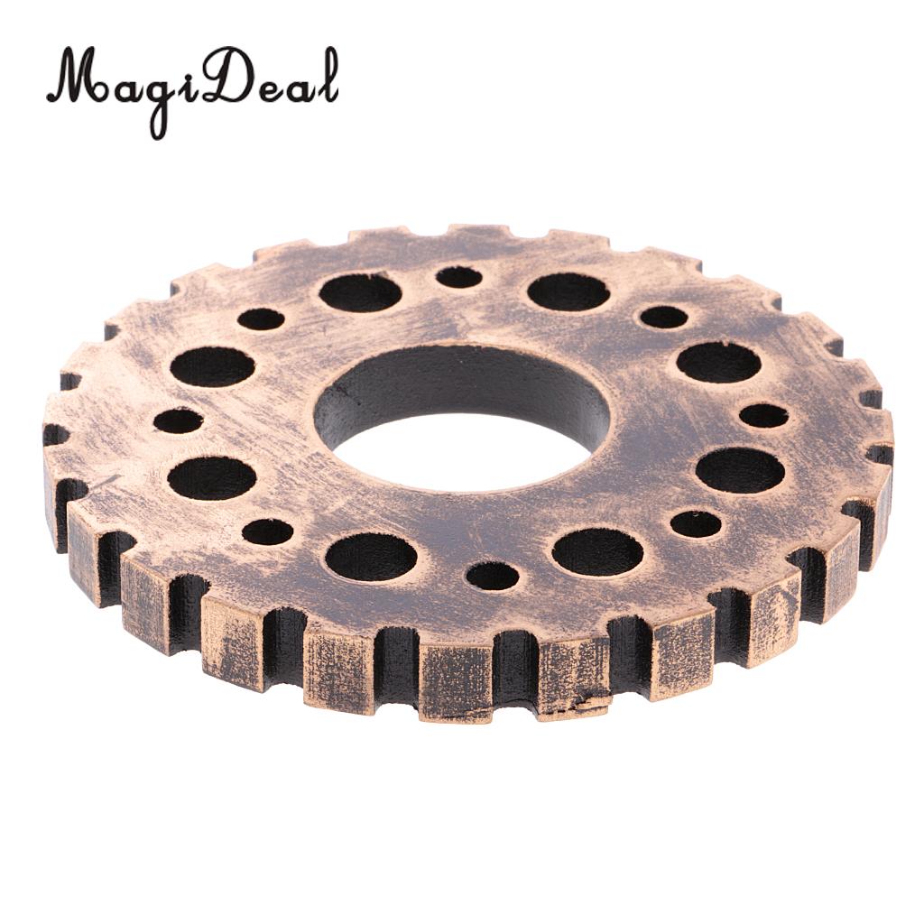 MagiDeal Rustic Wooden Circle Wheel Gear Home Bar Cafe Wall Hanging Art Craft Ornaments Home Room Wall Decoration Wooden Gear
